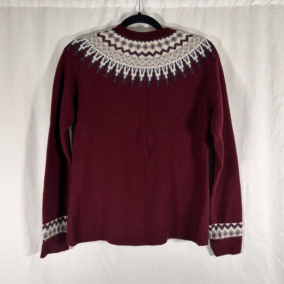 Telluride lambs Wool Cardigan Women's Medium Red White Knit Button Front - Picture 6 of 9